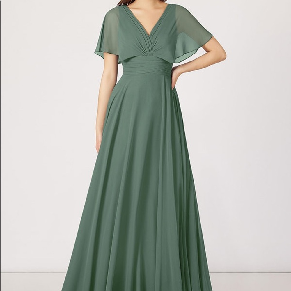 Azazie Bridesmaid Dress Pamela Gown Eucalyptus